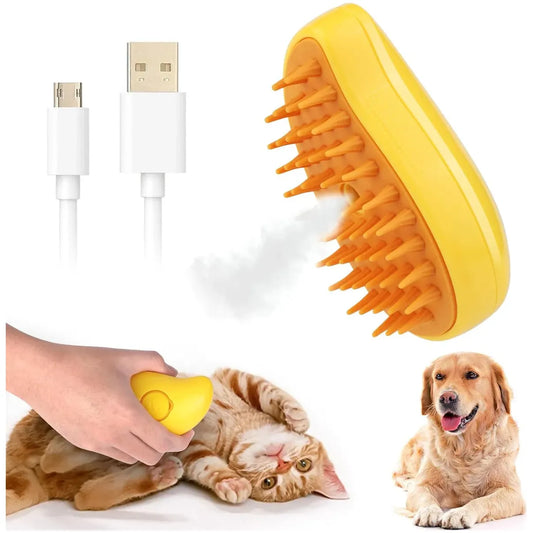Perie Animale Brushy-G 3in1 Cu Abur Curatare Masaj si Blana Stralucitoare